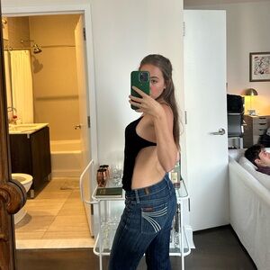 Revolve Backless Black Top